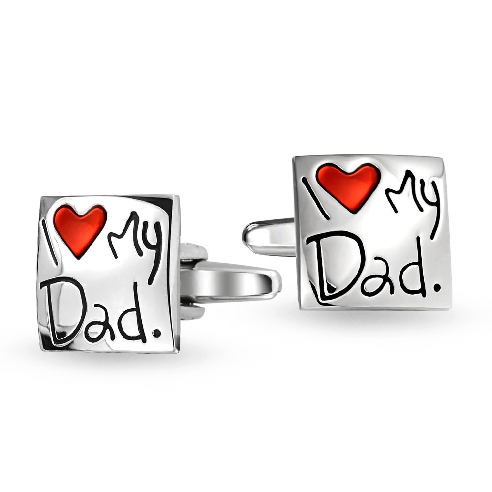 Stainless steel cuff links sleeve button accept custom order Blue heart cufflinks for men