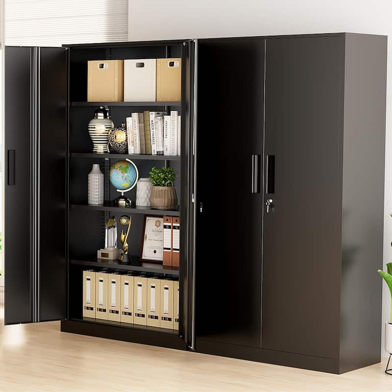 71 inch Garage Storage Cabinet Shelving Kitchen Pantry Locker with Adjustable Shelves for Office, Garage, Home, Pantry