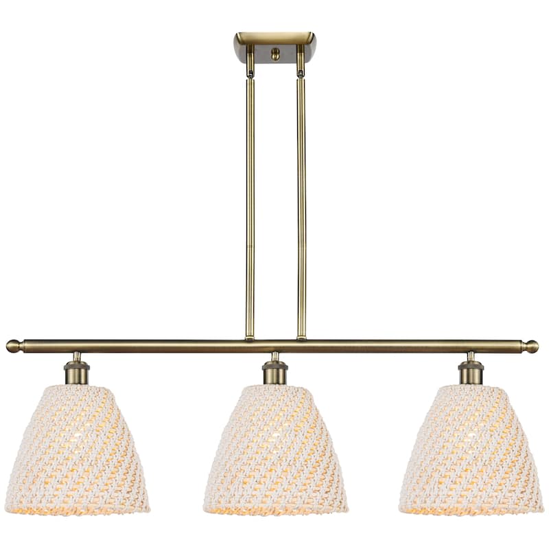 Innovations Lighting Endless Possibilities Ballston - Bristol Natural - 3 Light 36" Stem Hung Island Light - Antique Brass