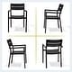 preview thumbnail 10 of 18, 7/9/11/13-Piece Set Outdoor Aluminum Dining Table with Umbrella Hole and Stackable Chairs
