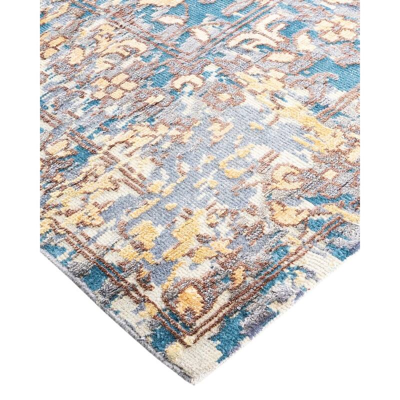 Ikat One-of-a-Kind Hand-Knotted Area Rug - Gray, 8' 2" x 10' 1" - 8' 2" x 10' 1"