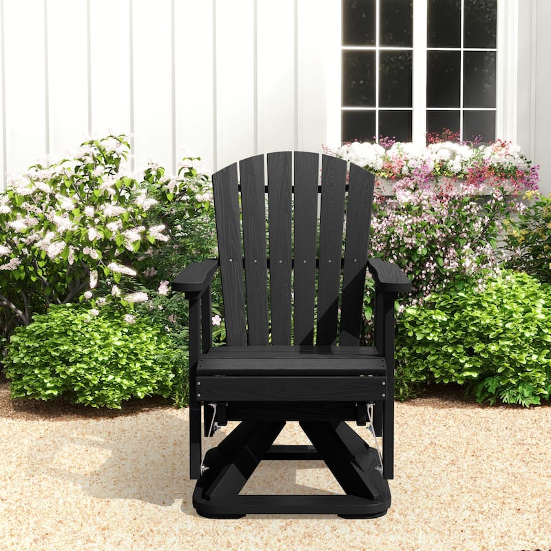 Set of 2 HDPE Adirondack Swivel Gliders, Outdoor Patio Chair Set