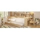 preview thumbnail 12 of 11, Wooden Twin Size Daybed with Storage Shelves, Twin Trundle and Desk, Natural