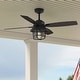 preview thumbnail 1 of 16, Hunter 52" Port Royale Outdoor Ceiling Fan with LED Light Kit and Handheld Remote, Damp Rated Natural Iron