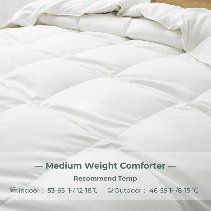 Lightweight & Medium Weight White Goose Down Duvet Comforter