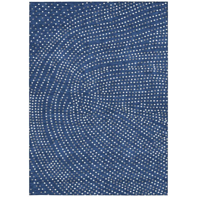 HomeRoots Polka Dot Transitional Rectangle Outdoor Rug