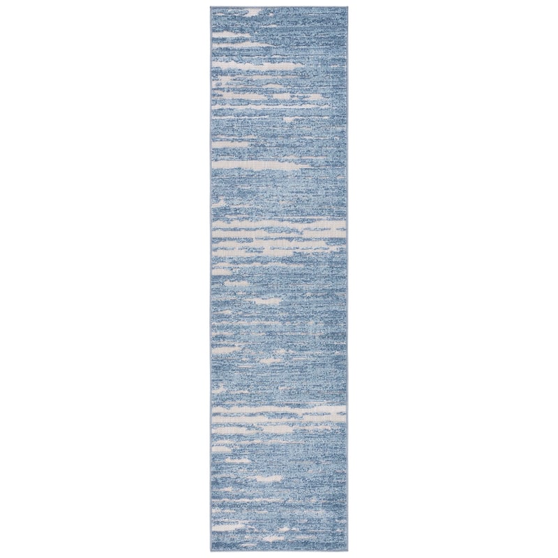 SAFAVIEH Cabana Kubra Indoor/ Outdoor Modern Rug - 2'2" x 9' Runner - Blue/Beige