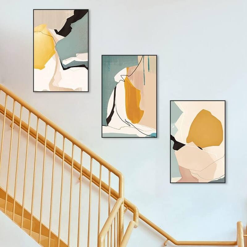 Abstract Natural Geometric Color Block Picture Prints