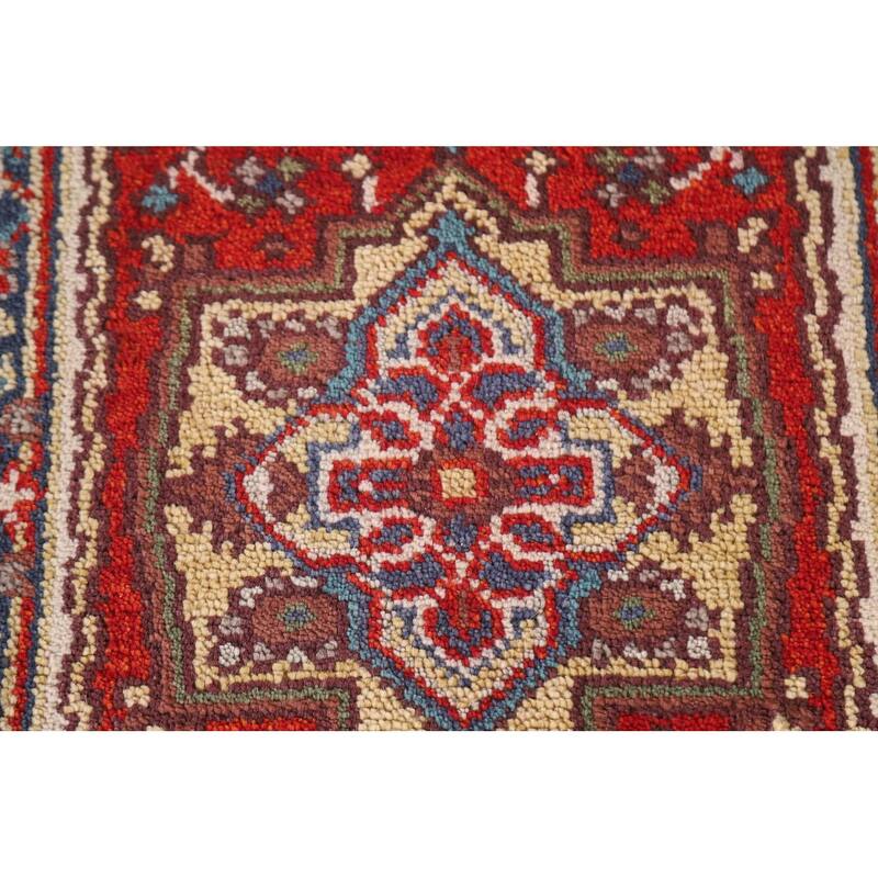 Traditional Red Heriz Serapi Foyer Area Rug Hand-knotted Wool Carpet - 2'0"x 3'0"