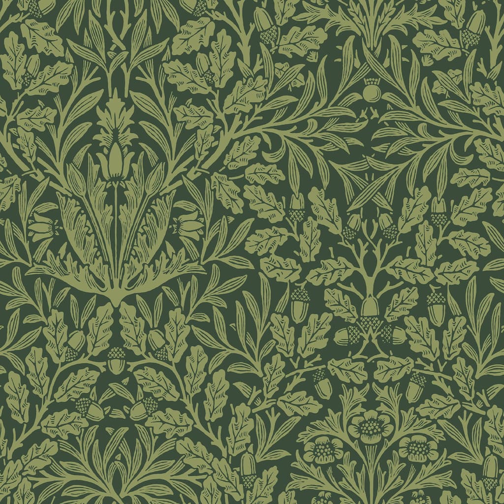 William Morris Acorn Garden Green Wallpaper