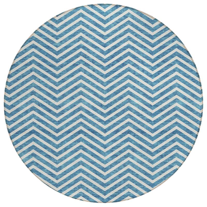 Machine Washable Indoor/ Outdoor Chantille Chevron Stripe Rug