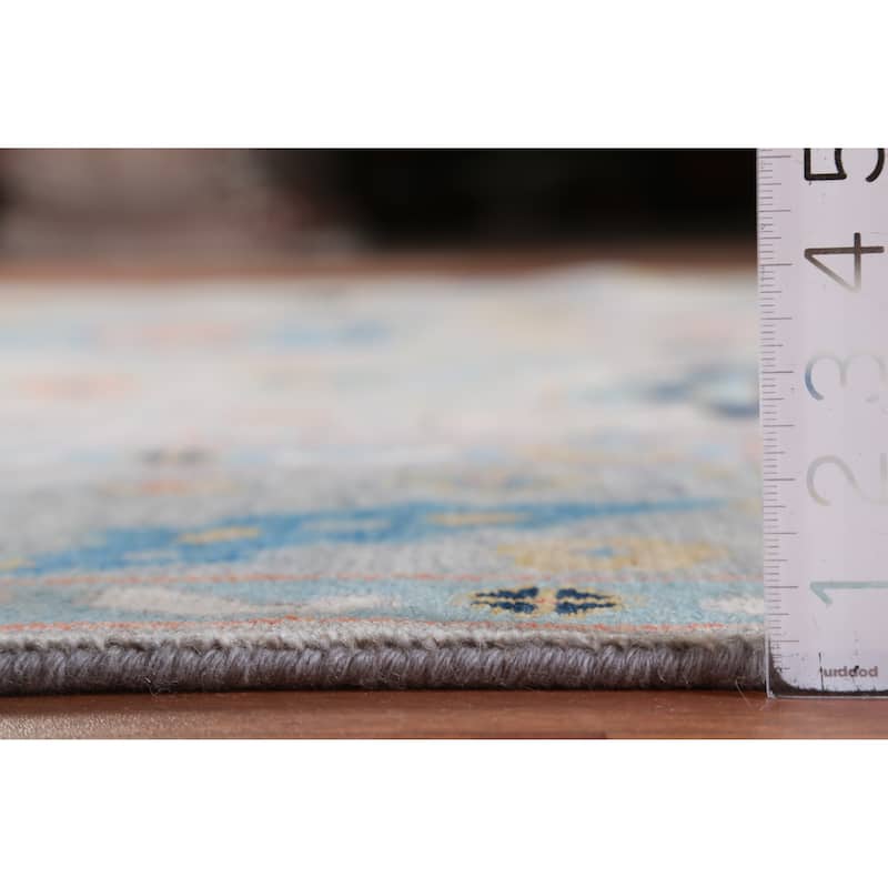 Hand Knotted Oriental 100% Wool Carpet Transitional All-Over Greys & Charcoal Oushak Area Rug - 9' 0'' X 8' 10''