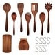 preview thumbnail 1 of 1, Elyon 9 Piece Teak Wood Utensil Set with Hooks