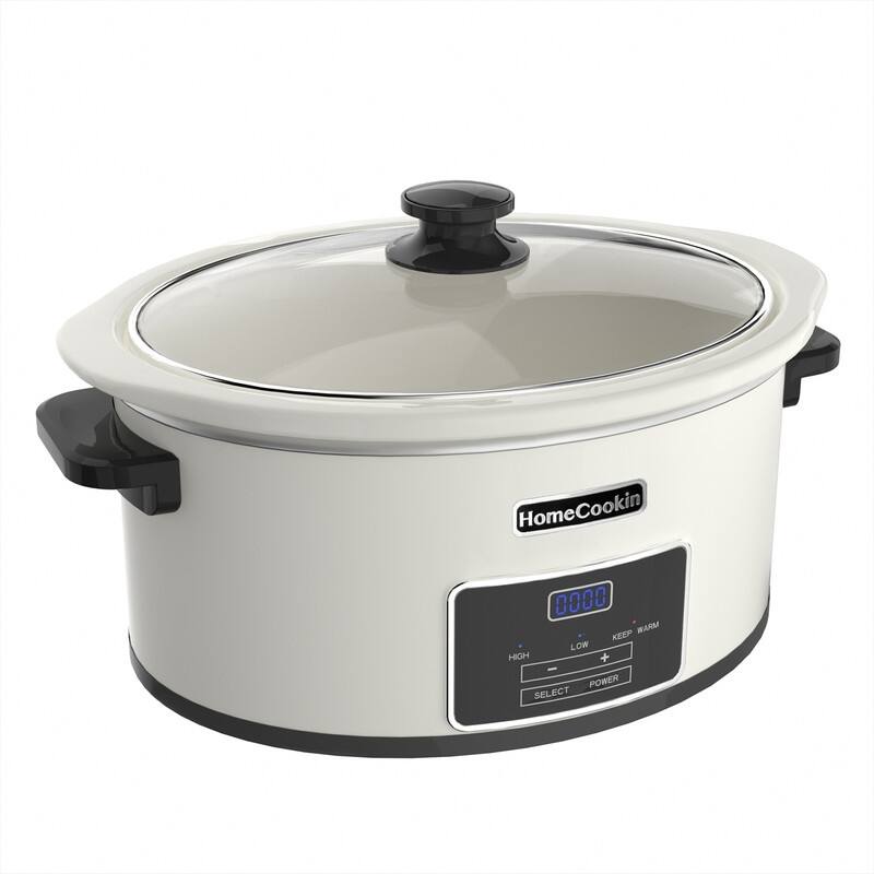 Programmable Slow Cooker with Non-Stick Pot for Family Diet