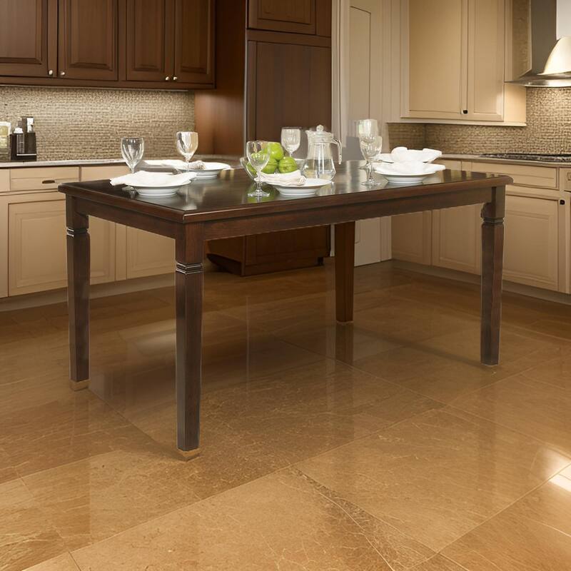 Rectangular Shape Wooden Dining Table with Tapered Legs, Oak Brown