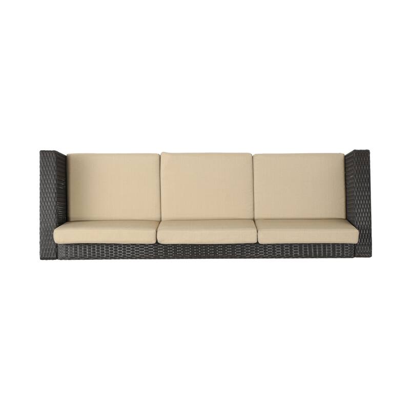 Puerta Outdoor (PE) Wicker 3 Seater Sofa by Christopher Knight Home