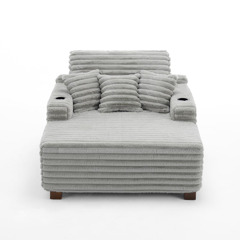 53" Wide Oversized Upholstered Chaise Lounge Indoor Sofa with Pillows