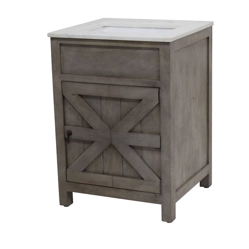 Barn Door Vanity 30 " wide in White Pigment