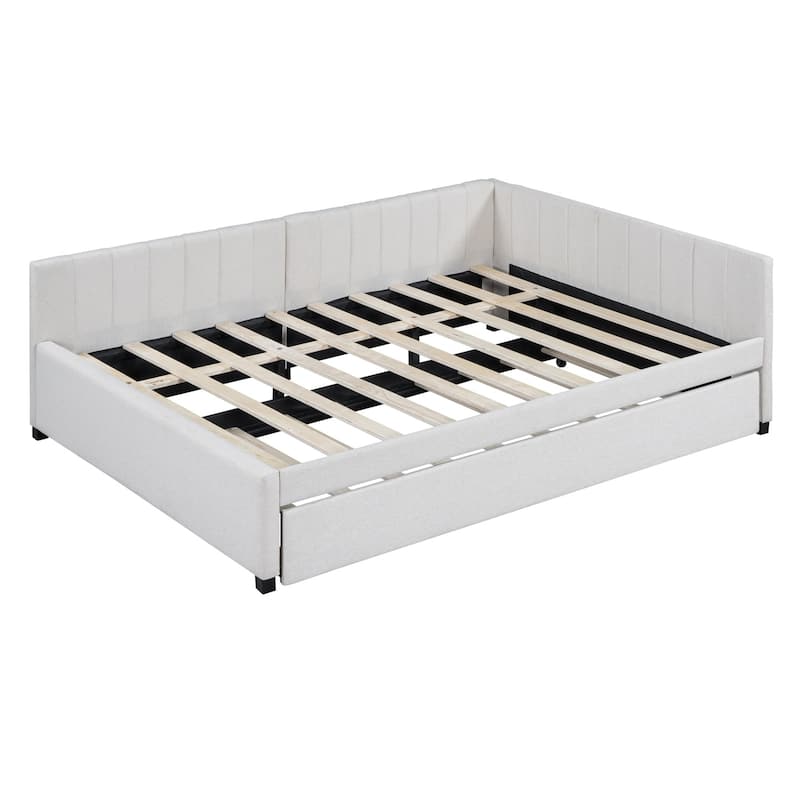 Merax Full Size Upholstered Daybed with Trundle
