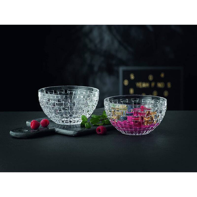 Nachtmann Set of 2 Bossa Nova Round Crystal Bowls - 6 Inch