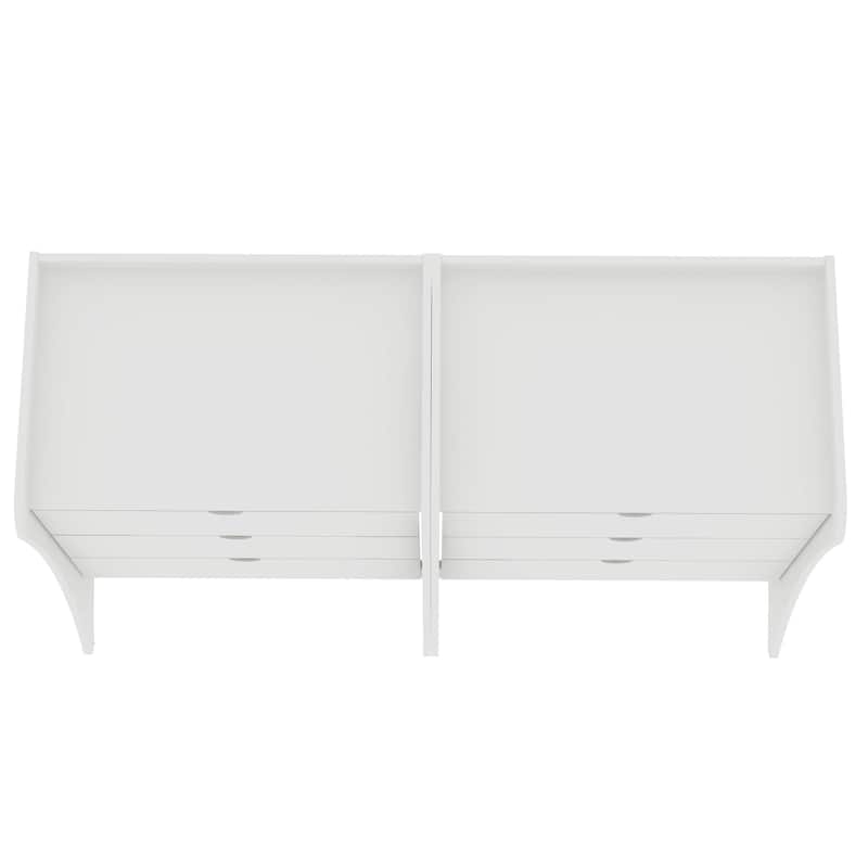 Manhattan Comfort Coney Mid-Century Modern 3-Drawer Dresser Set of 2