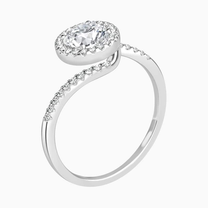 Auriya 14k Gold Round Lab Grown Bypass Halo Engagement Ring 1.00 to 5.00 ct. tw. (F-G, VS)