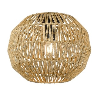 Golden Lighting 6933-FM BLK-NR Florence 14" Wide Flush Mount Globe