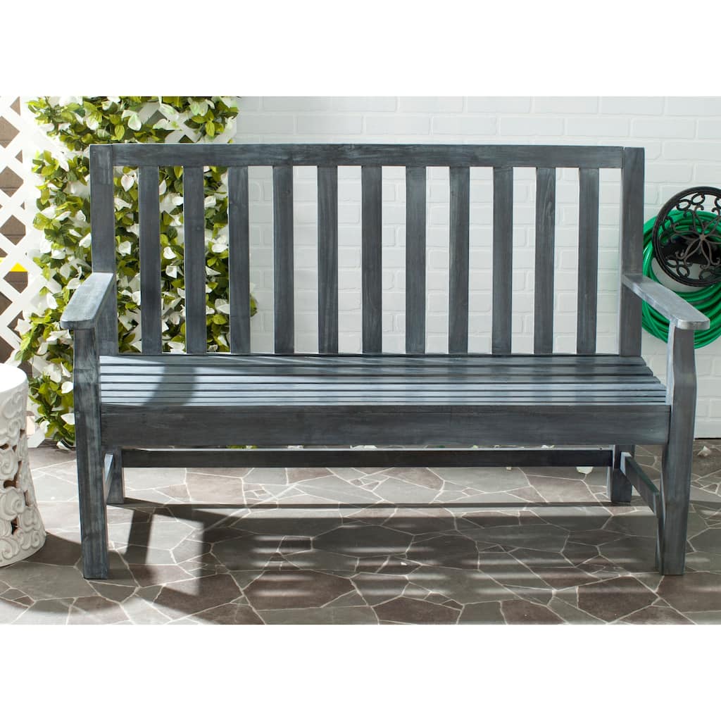 SAFAVIEH Outdoor Arushi Acacia Wood Bench - 60Wx25Dx39H