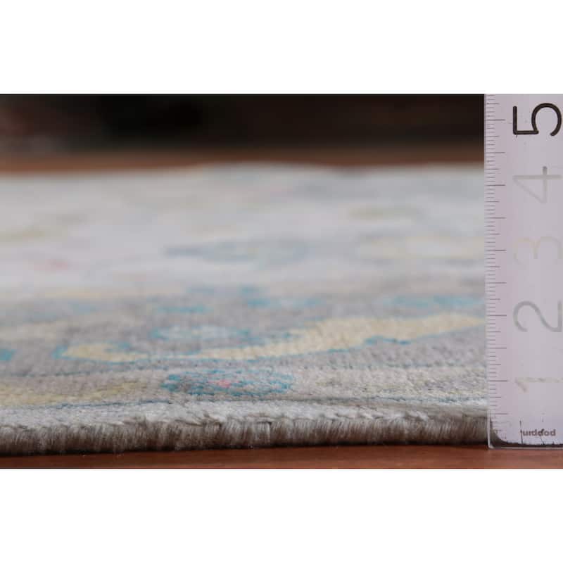 Hand Knotted Oriental 100% Wool Carpet Transitional All-Over Greys & Charcoal Oushak Area Rug - 10' 0'' X 8' 1''