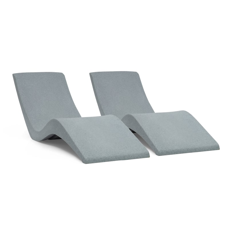 Aqua Outdoors In-Pool Chaise Lounge - Set of 2 - Gray Granite