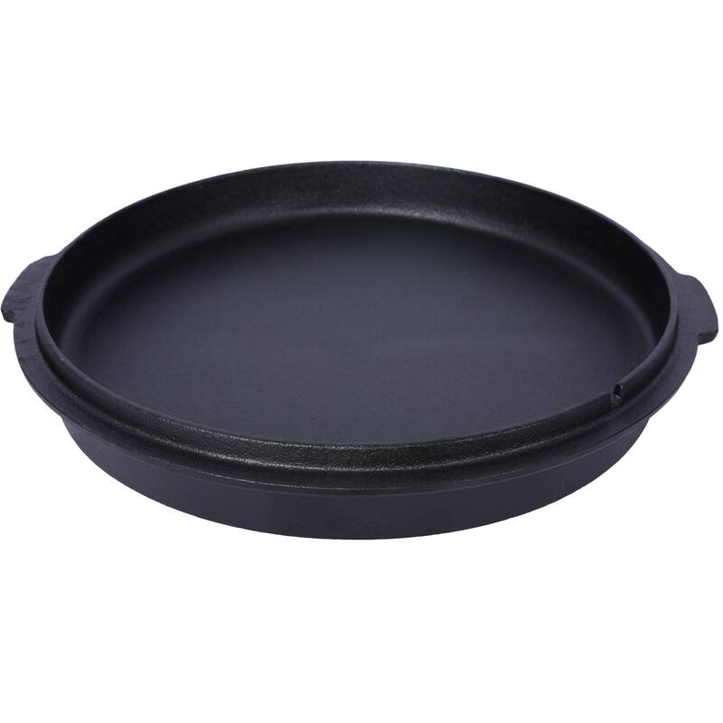 Outdoor Camping Deep Pot and Skillet Lid with Iron Pot Rack and Lid Lifter, Pre-Seasoned Cast Iron Dutch Oven