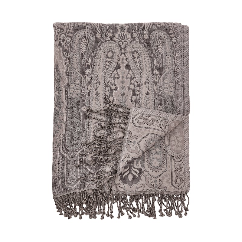 50" x 70" Nerina Fig Purple Cotton Accent Throw Blanket