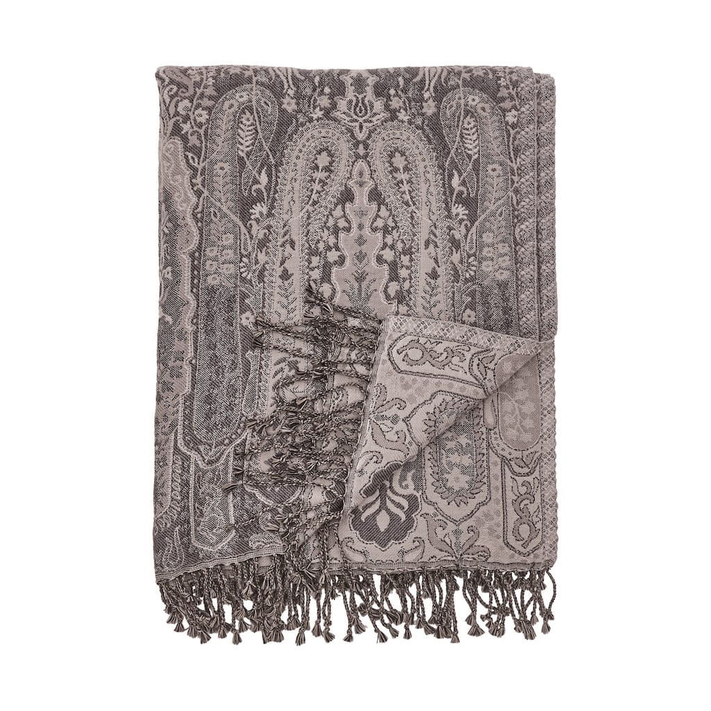 50" x 70" Nerina Fig Purple Cotton Accent Throw Blanket