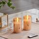 Mirrored Glass LED Flameless Candle Set of 2