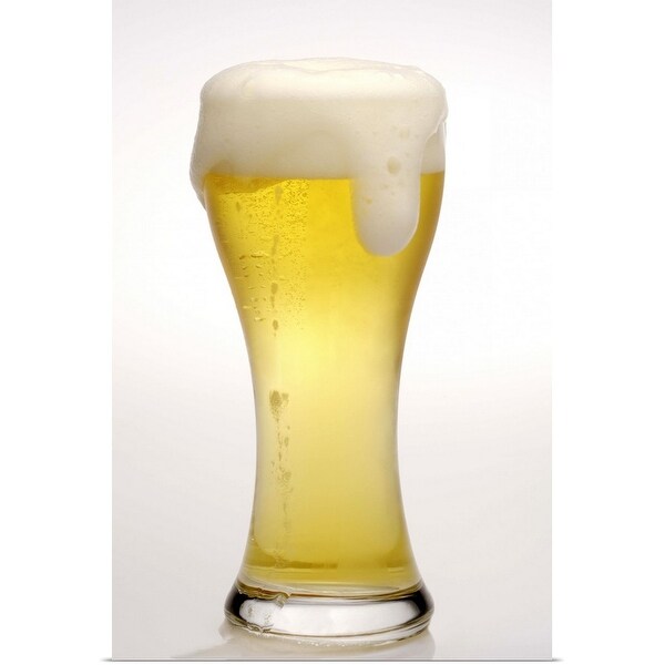"Glass of beer, froth overflowing out of the glass" Poster Print