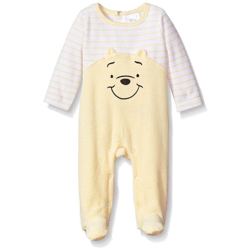 Shop Disney Baby Boys Winnie The Pooh Velour Footie Pale Banana