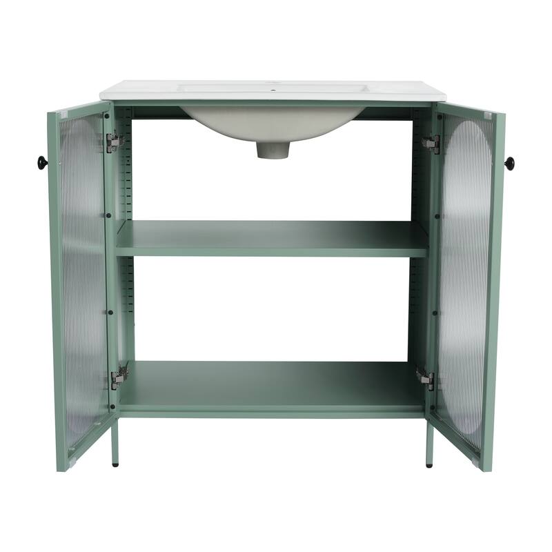 Bathroom Vanity With Sink In 30 Inch, Freestanding Bathroom Vanity With Soft Close Door