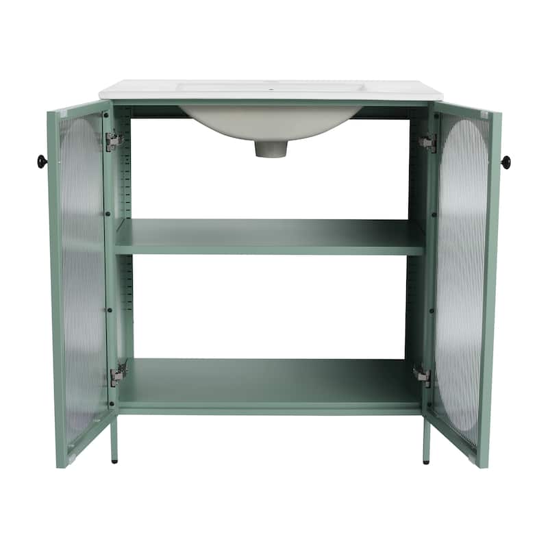 Topcraft 30-Inch Freestanding Bathroom Vanity with Ceramic Sink
