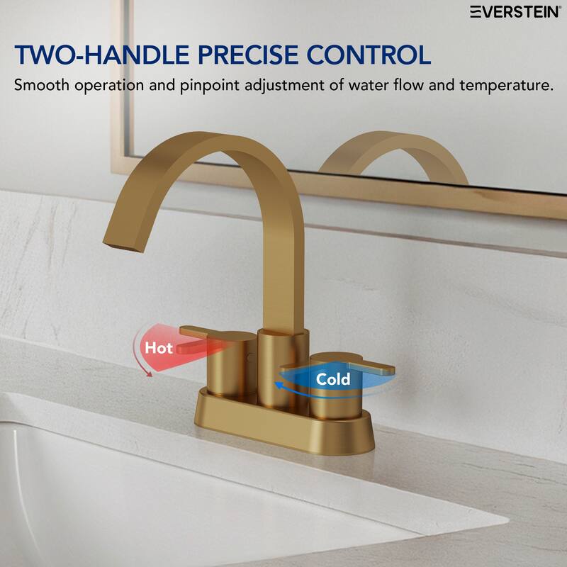 Double Handles 4 inche Centerset Bathroom Sink Faucet