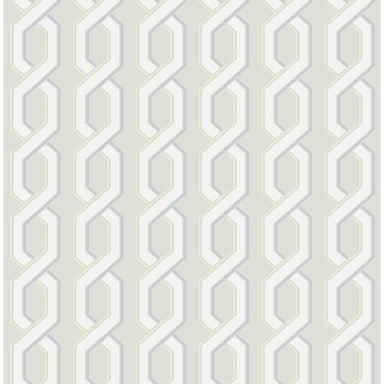 Brewster Twist Grey Geometric Wallpaper - 20.5in x 396in x 0.025in