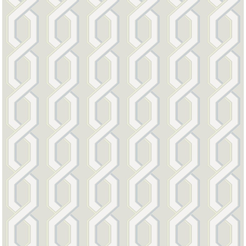 Brewster Twist Grey Geometric Wallpaper - 20.5in x 396in x 0.025in