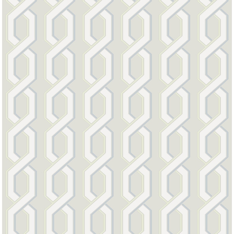 Brewster Twist Grey Geometric Wallpaper - 20.5in x 396in x 0.025in