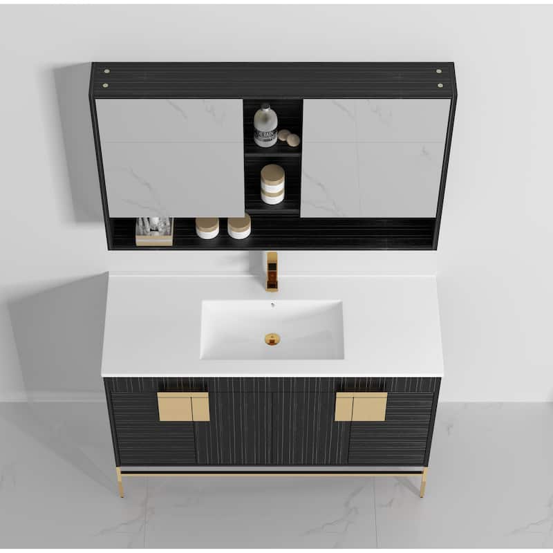 47" Tennant Brand Kuro Minimalistic Dawn Gray Single Sink Bathroom Vanity