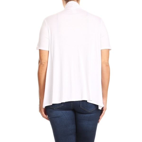 Plus size white short sleeve cardigan clearance