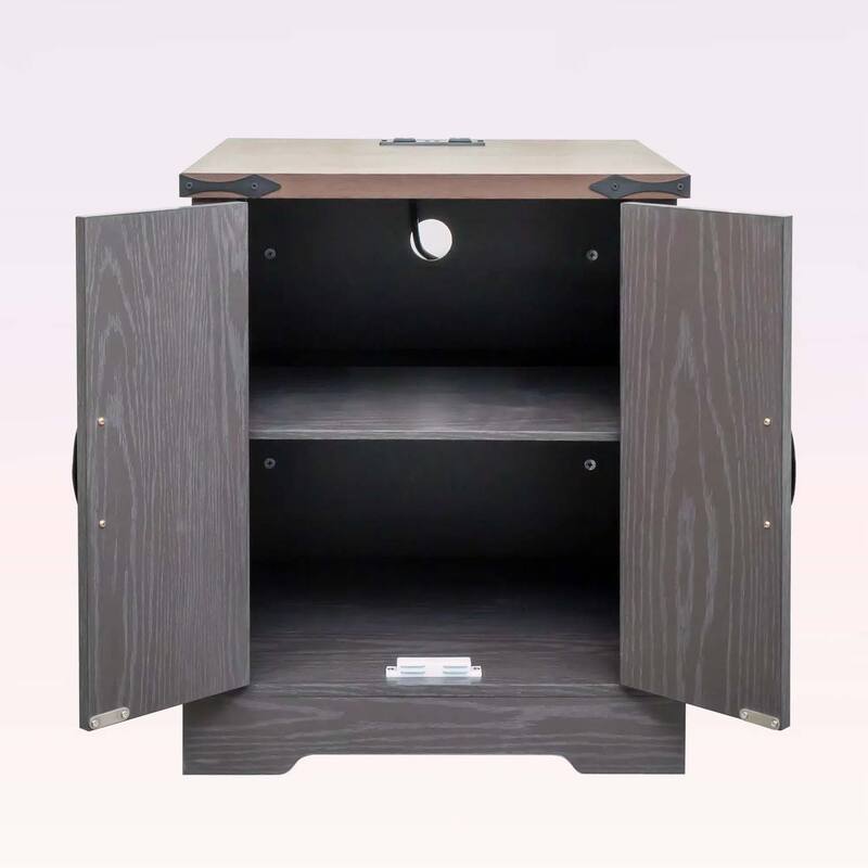 Farmhouse End Table with Charging Station