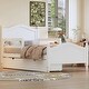 preview thumbnail 28 of 46, Twin/Full Size Wood Platform Bed with Half Guardrails on Both Sides, Modern Design Kids Storage Bed Frame with 2 Drawers