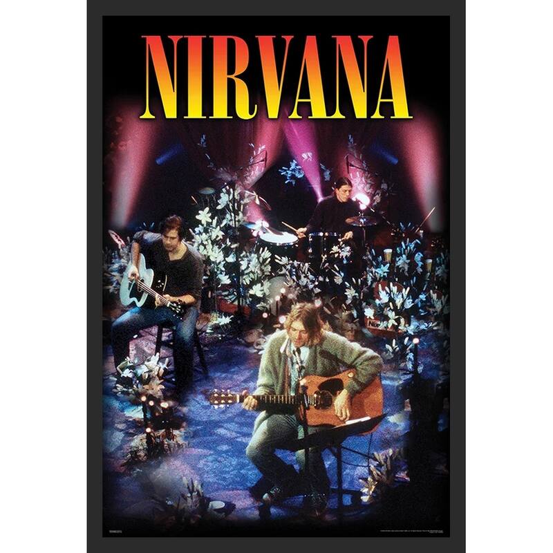 Nirvana - Unplugged Framed Art Poster - 24 x 36 Inch