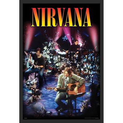 Nirvana - Unplugged Framed Art Poster - 24 x 36 Inch