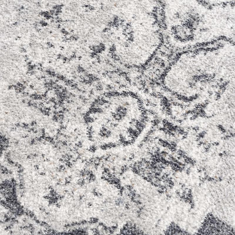 Hauteloom Manhattan Machine Washable Oriental Persian Medallion Vintage Distressed Area Rug