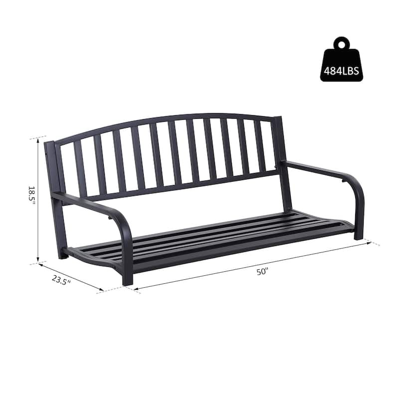 Outsunny 2-person Front Hanging Porch Swing Bench